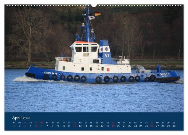 Produktbild: Schlepper im Hamburger Hafen (hochwertiger Premium Wandkalender 2026 DIN A2 quer), Kunstdruck in Hochglanz
