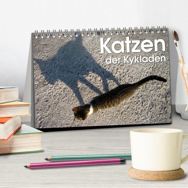 Produktbild: Katzen der Kykladen (Tischkalender 2026 DIN A5 quer), CALVENDO Monatskalender