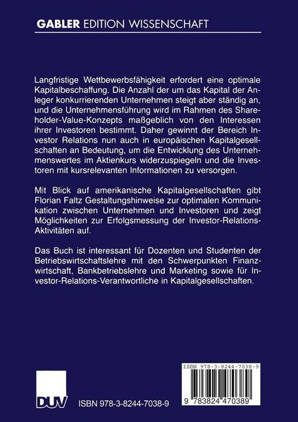 Produktbild: Investor Relations und Shareholder-Value
