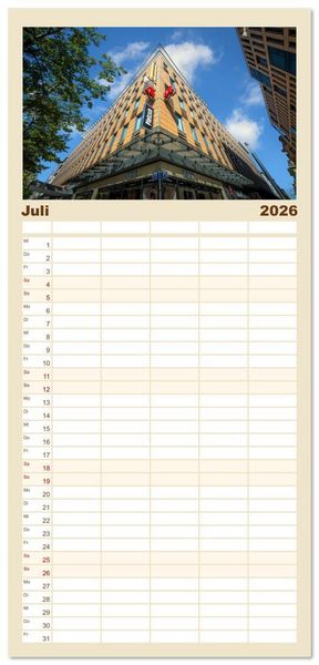 Produktbild: Familienplaner 2026 - Mannheim, meine Stadt mit 5 Spalten (Wandkalender, 21 x 45 cm) CALVENDO