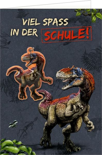 Produktbild: Gru&szlig;karte m. Anh. - Viel Spa&szlig; in der Schule! (T-Rex World)