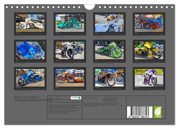 Produktbild: BEST OF HARLEY-DAVIDSON BAGGER-STYLE (Wandkalender 2025 DIN A4 quer), CALVENDO Monatskalender