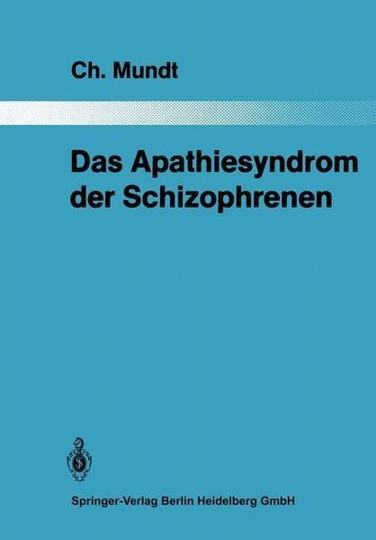 Produktbild: Das Apathiesyndrom der Schizophrenen