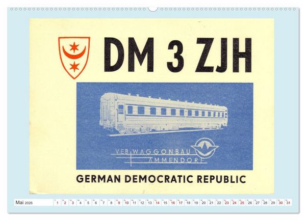 Produktbild: Amateurfunk in der DDR - Historische QSL-Karten (Wandkalender 2026 DIN A2 quer), CALVENDO Monatskalender