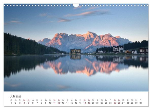Produktbild: Magie der Bergseen &ndash; Spiegelungen im Licht der Berge (Wandkalender 2026 DIN A3 quer), CALVENDO Monatskalender