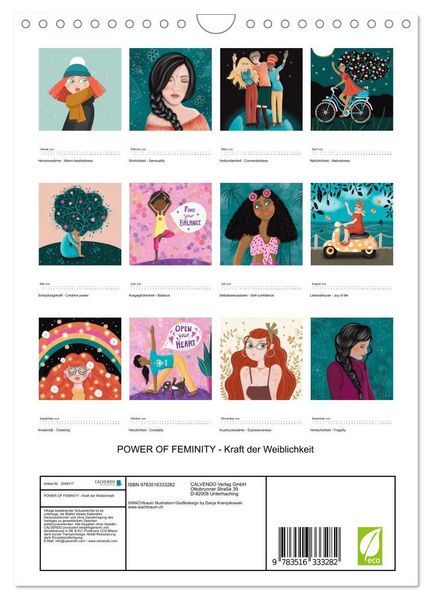 Produktbild: POWER OF FEMINITY - Kraft der Weiblichkeit (Wandkalender 2026 DIN A4 hoch), CALVENDO Monatskalender