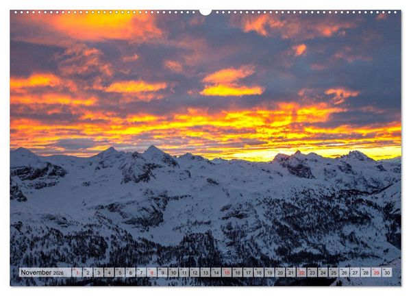 Produktbild: Alpengl&uuml;hen in den Bergen im Salzburger Land (hochwertiger Premium Wandkalender 2026 DIN A2 quer), Kunstdruck in Hochglanz