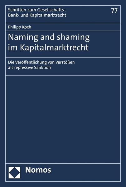 Produktbild: Naming and shaming im Kapitalmarktrecht