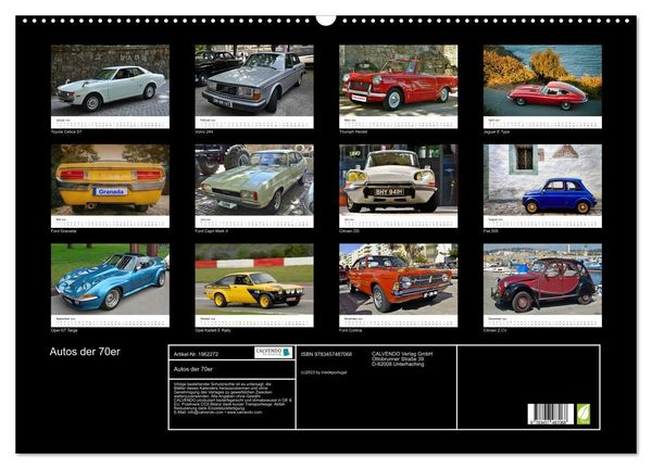 Produktbild: Autos der 70er (Wandkalender 2026 DIN A2 quer), CALVENDO Monatskalender