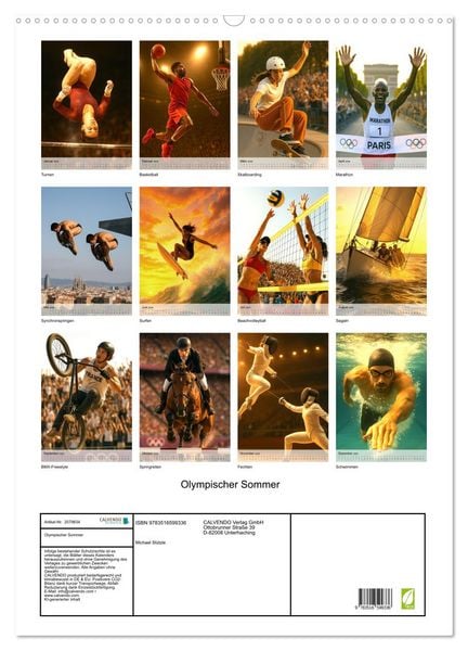 Produktbild: Olympischer Sommer (Wandkalender 2026 DIN A2 hoch), CALVENDO Monatskalender
