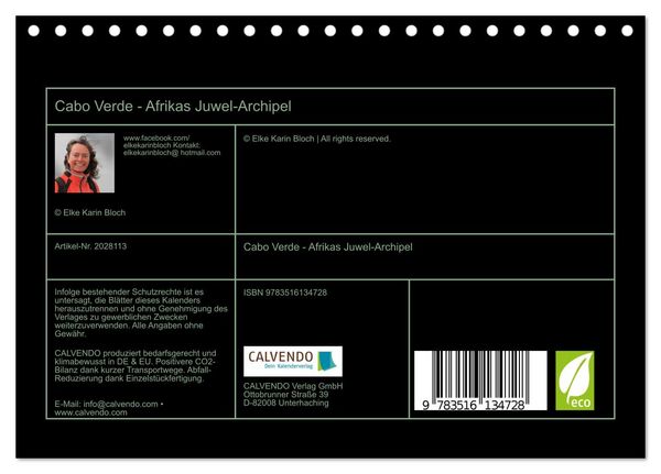 Produktbild: Cabo Verde - Afrikas Juwel-Archipel (Tischkalender 2026 DIN A5 quer), CALVENDO Monatskalender