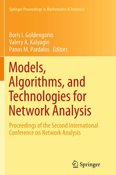 Produktbild: Models, Algorithms, and Technologies for Network Analysis