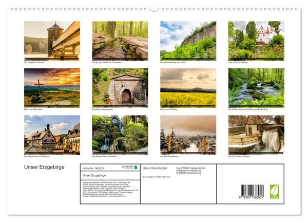 Produktbild: Unser Erzgebirge (hochwertiger Premium Wandkalender 2026 DIN A2 quer), Kunstdruck in Hochglanz