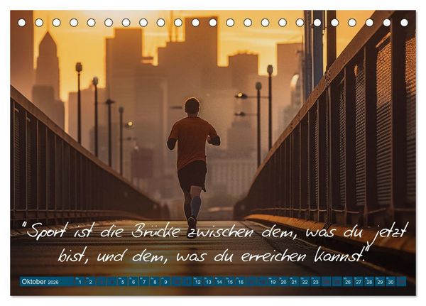 Produktbild: Motivation in Bewegung - Ein Jahr voller sportlicher Energie (Tischkalender 2026 DIN A5 quer), CALVENDO Monatskalender