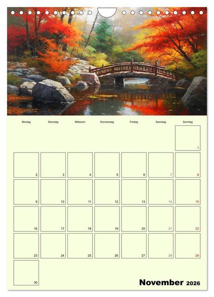 Produktbild: Im japanischen Garten. Zauberhafte Illustrationen (Wandkalender 2026 DIN A4 hoch), CALVENDO Monatskalender