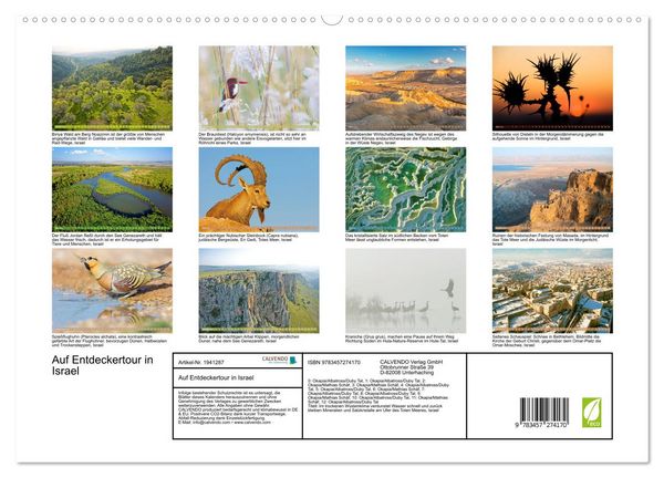 Produktbild: Auf Entdeckertour in Israel (hochwertiger Premium Wandkalender 2026 DIN A2 quer), Kunstdruck in Hochglanz