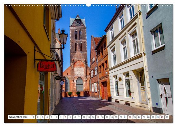 Produktbild: Wismar - Die Ostseeperle unter den deutschen Hansest&auml;dten (hochwertiger Premium Wandkalender 2026 DIN A2 quer), Kunstdruck in Hochglanz