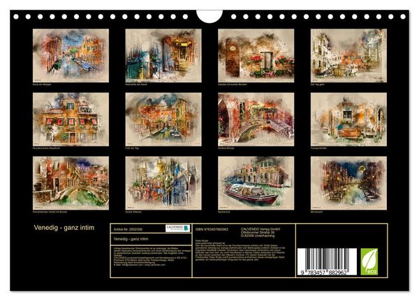 Produktbild: Venedig - ganz intim (Wandkalender 2026 DIN A4 quer), CALVENDO Monatskalender