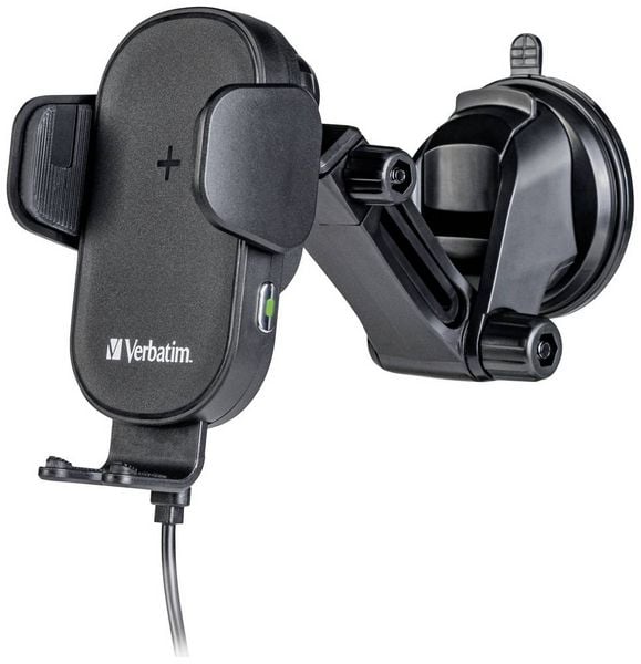 Produktbild: Verbatim Induktions-Ladeger&auml;t 15 W FWC-01 Qi Fast Wireless Car Charger 49552 Ausg&auml;nge Magnetanschluss Schwarz