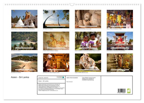 Produktbild: Asien - Sri Lanka (Wandkalender 2026 DIN A2 quer), CALVENDO Monatskalender