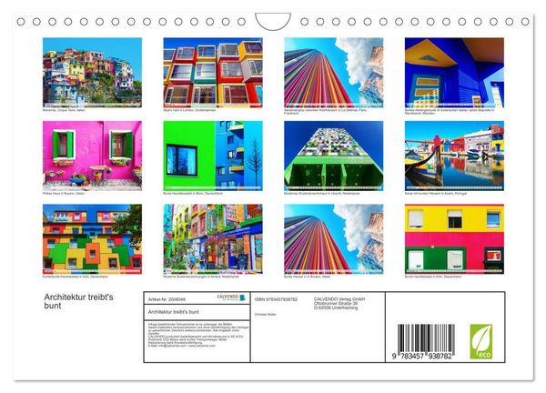 Produktbild: Architektur treibt's bunt (Wandkalender 2026 DIN A4 quer), CALVENDO Monatskalender