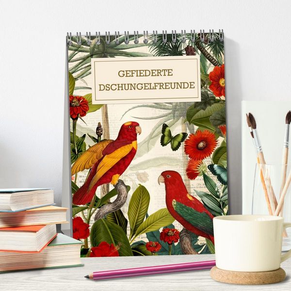 Produktbild: Gefiederte Dschungelfreunde (Tischkalender 2026 DIN A5 hoch), CALVENDO Monatskalender