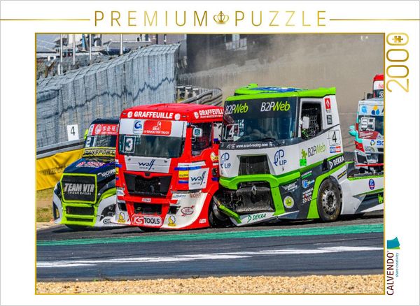 CALVENDO Puzzle Kampflinie in der ersten Kurve | 2000 Teile Lege-Größe 90x67cm Foto-Puzzle für glückliche Stunden