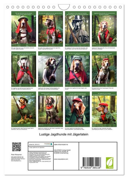 Produktbild: Lustige Jagdhunde mit J&auml;gerlatein (Wandkalender 2026 DIN A4 hoch), CALVENDO Monatskalender