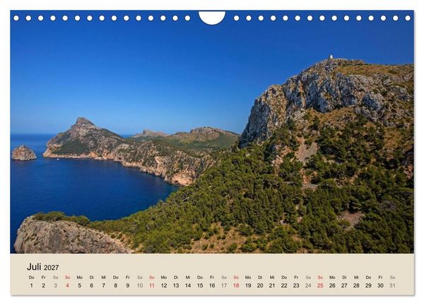 Produktbild: Mallorca - Traumhafte Balearen Insel (Wandkalender 2027 DIN A4 quer), CALVENDO Monatskalender