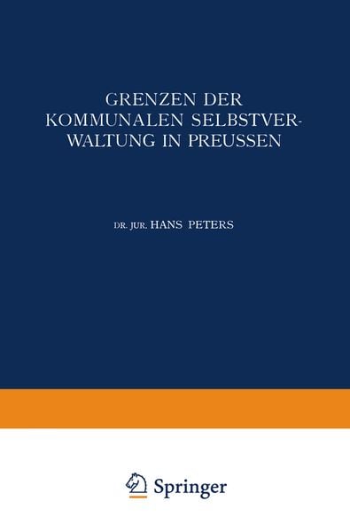 Produktbild: Grenzen der Kommunalen Selbstverwaltung in Preussen
