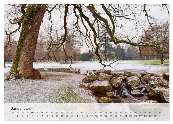 Produktbild: Schloss Favorite &ndash; Ein Park im Wandel der Jahreszeiten (Wandkalender 2026 DIN A2 quer), CALVENDO Monatskalender