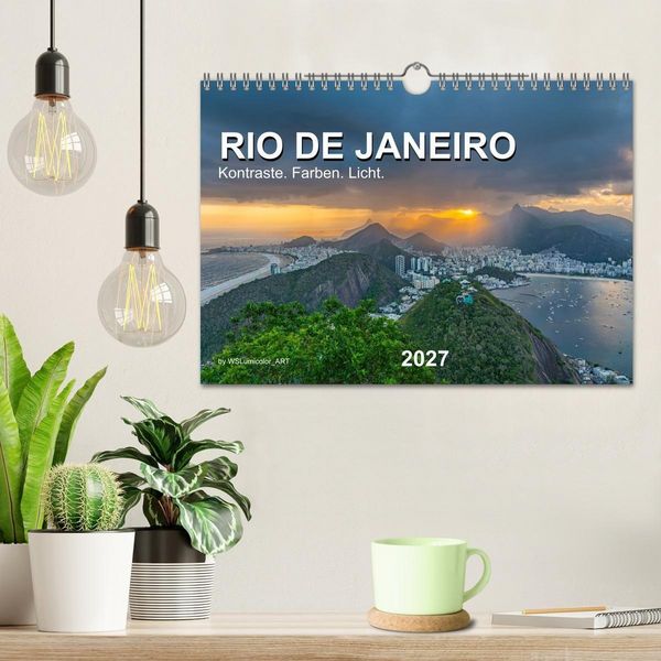 Produktbild: Rio de Janeiro - Kontraste. Farben. Licht (Wandkalender 2027 DIN A4 quer), CALVENDO Monatskalender