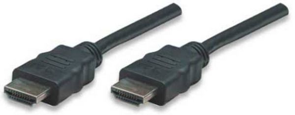 Produktbild: Manhattan HDMI Anschlusskabel HDMI-A Stecker, HDMI-A Stecker 1.00 m Schwarz 308816 HDMI-Kabel