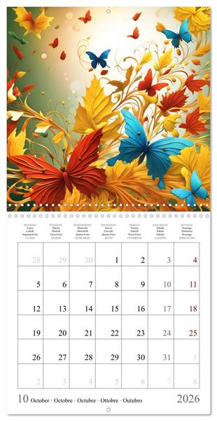 Produktbild: Quatre saisons - Fractales (Calendrier mural carr&eacute; 2026 30x30 cm) Calendrier double avec une page pour vos prises de notes
