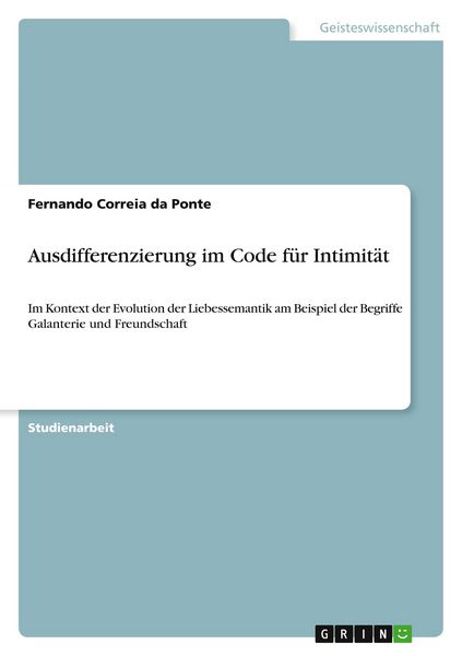 Produktbild: Ausdifferenzierung im Code f&uuml;r Intimit&auml;t