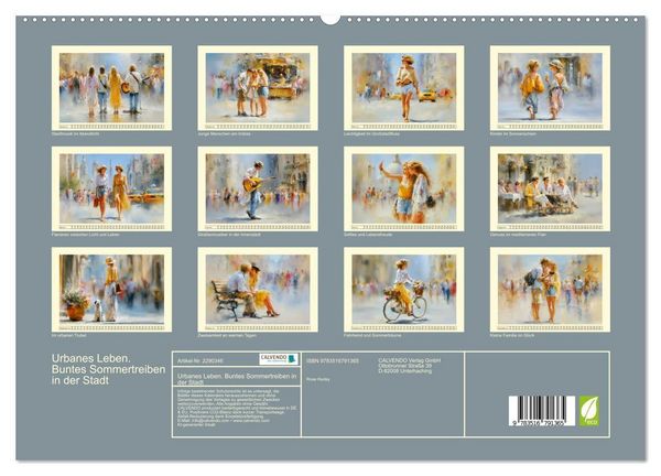 Produktbild: Urbanes Leben. Buntes Sommertreiben in der Stadt (hochwertiger Premium Wandkalender 2027 DIN A2 quer), Kunstdruck in Hochglanz
