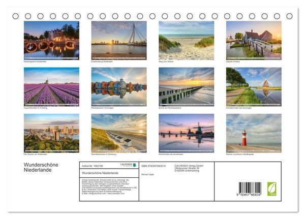 Produktbild: Wundersch&ouml;ne Niederlande (Tischkalender 2026 DIN A5 quer), CALVENDO Monatskalender