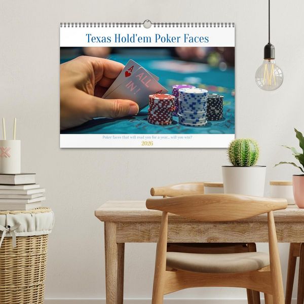 Produktbild: Texas Hold'em Poker Faces (Wall Calendar 2026 DIN A3 landscape), CALVENDO 12 Month Wall Calendar