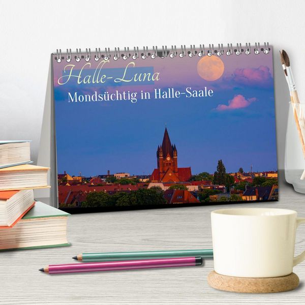 Produktbild: Halle-Luna - Monds&uuml;chtig in Halle-Saale (Tischkalender 2026 DIN A5 quer), CALVENDO Monatskalender