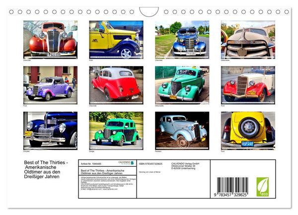 Produktbild: Best of The Thirties - Amerikanische Oldtimer aus den Drei&szlig;iger Jahren (Wandkalender 2026 DIN A4 quer), CALVENDO Monatskalender