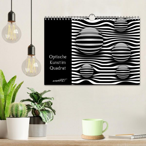 Produktbild: Optische Kunst im Quadrat (Wandkalender 2026 DIN A4 quer), CALVENDO Monatskalender