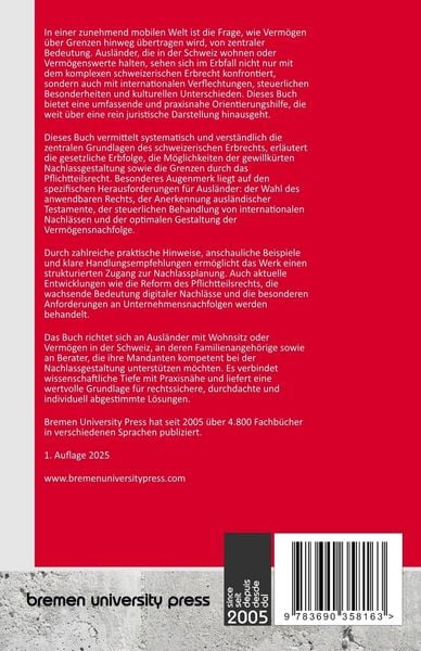 Produktbild: Das schweizerische Erbrecht im internationalen Kontext