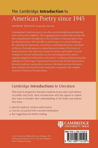 Produktbild: The Cambridge Introduction to American Poetry since 1945