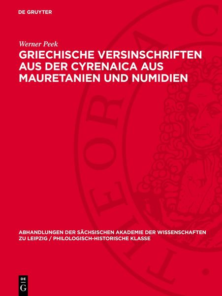 Produktbild: Griechische Versinschriften aus der Cyrenaica aus Mauretanien und Numidien