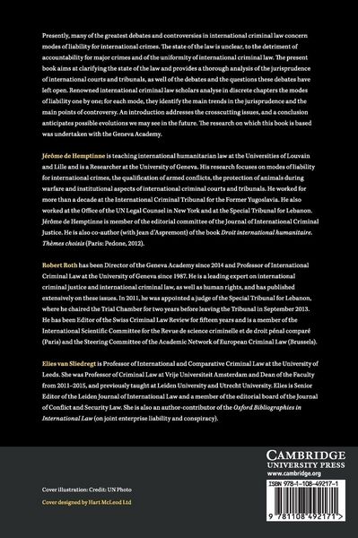 Produktbild: Modes of Liability in International Criminal Law