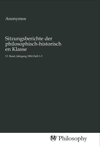Produktbild: Sitzungsberichte der philosophisch-historischen Klasse