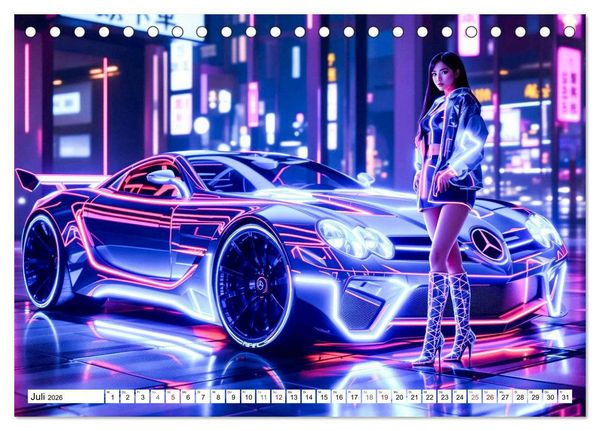 Produktbild: Cars & Girls (Tischkalender 2026 DIN A5 quer), CALVENDO Monatskalender