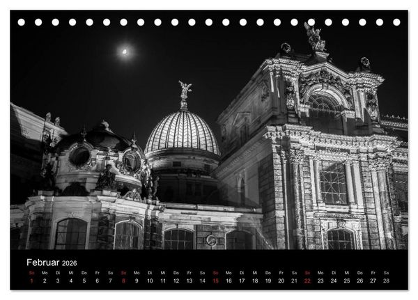 Produktbild: Dresden - Elbflorenz bei Nacht (Tischkalender 2026 DIN A5 quer), CALVENDO Monatskalender