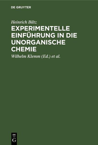 Produktbild: Experimentelle Einf&uuml;hrung in die unorganische Chemie