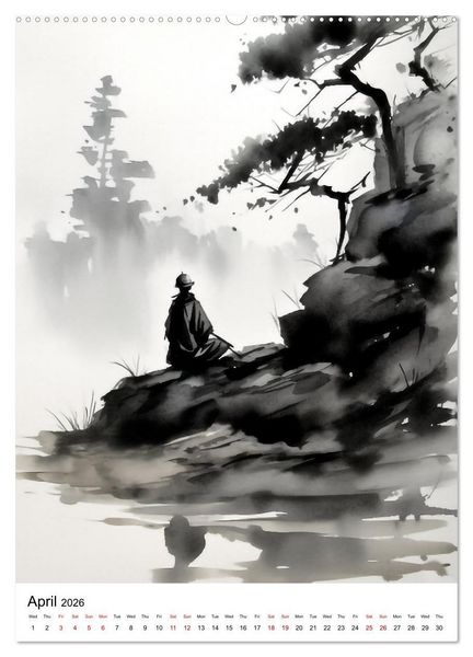 Produktbild: Zen Serenity (High Quality Premium Wall Calendar 2026 DIN A2 portrait),CALVENDO 12 Month Wall Calendar